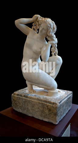 Kleine Statue der Aphrodite Baden, bekannt als die Venus von Rhodos. Einer späteren Umgestaltung eines Typs Statue des 3. Jahrhunderts v. Chr., deren Stockfoto