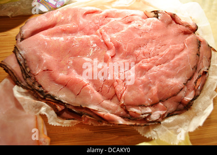 Roastbeef; Vorbereitung einen Sandwich Stockfoto