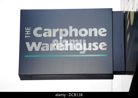 Carphone Warehouse Shop anmelden. Stockfoto