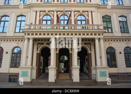 Rigas Kuppel des Rathauses Ratslaukums Rathaus Platz alte Stadt Riga Lettland Baltikum-Nordeuropa Stockfoto