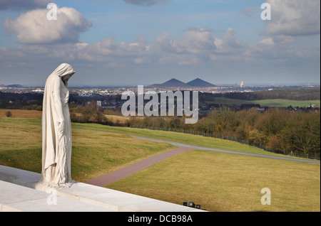 Steinstatue auf der Vimy Ridge kanadischen Weltkrieg ein Kriegerdenkmal, Frankreich Stockfoto