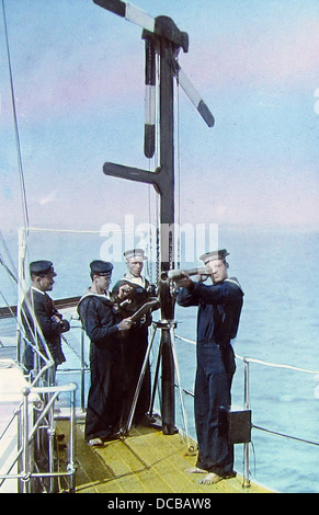 HMS Camperdown - Semaphore - viktorianische Periode Stockfoto