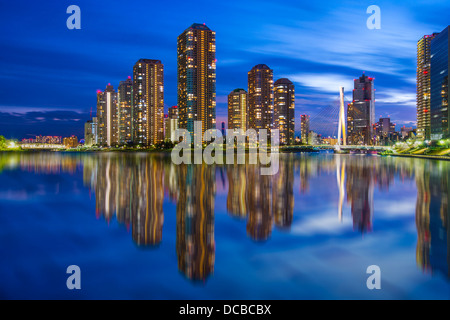 Tsukishima Skyline in Tokio, Japan. Stockfoto