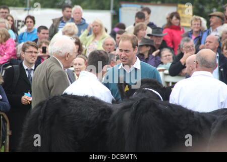 Anglesey, Wales, UK. 14. August 2013. Prinz William trifft auf Anglesey Agricultural Show in North Wales, UK © Gari die Öffentlichkeit Stockfoto