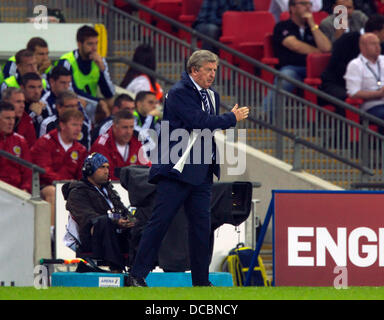 London, UK. 14. August 2013. England Manager Roy Hodgson während der internationalen match zwischen England und Schottland, von Wembley Stadium, London. Bildnachweis: Aktion Plus Sport/Alamy Live-Nachrichten Stockfoto