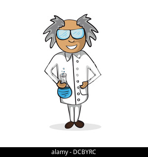 Berufliche Laufbahn Wissenschaftler Mann Arbeit Erfolg Abbildung. Vektor-Datei für die einfache Personalisierung geschichtet. Stockfoto