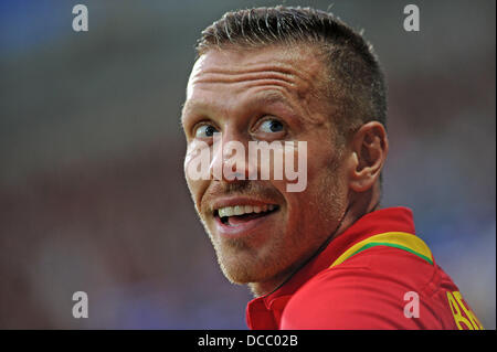 Cardiff, Wales, UK. 14. August 2013. Wales / Republik Irland - Vauxhall internationale Freundschaftsspiele in Cardiff City Stadium: Craig Bellamy von Wales. © Phil Rees/Alamy Live-Nachrichten Stockfoto