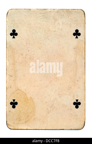 alte Spielkarten Papier isoliert auf weiss Stockfoto