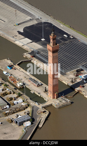 Luftaufnahme von Grimsby Dock Turm im italienischen Stil Stockfoto