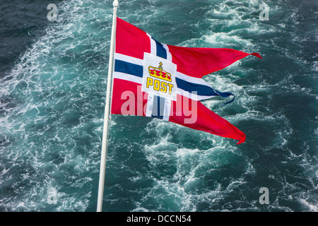 Norwegion Post-Boot-flag Stockfoto