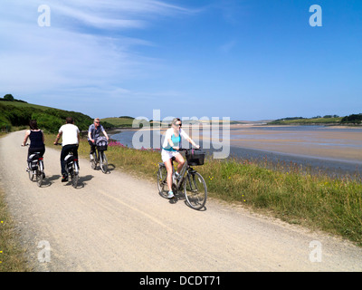 Radfahrer auf der Camel Trail in der Nähe von Padstow, Cornwall UK Stockfoto