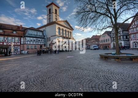 Seligenstadt in Hessen, einer typisch deutschen Kleinstadt unweit der Stadt Frankfurt. Stockfoto