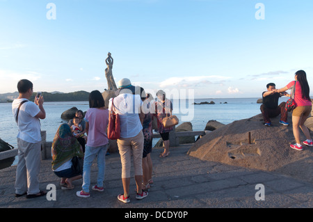 Statue von Fisher Girl - Symbol der South China Stadt Zhuhai Stockfoto