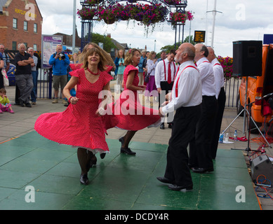 Volkstanz Saltburn Music Festival Stockfoto