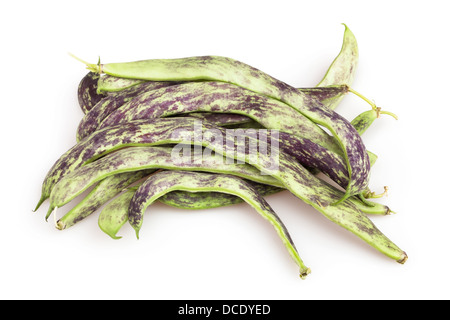 Bohnen flach Heap auf weißem Hintergrund Stockfoto