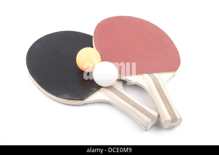 Ping Pong Paddel und Kugeln Stockfoto