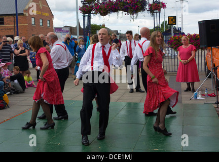 Volkstanz Saltburn Music Festival Stockfoto