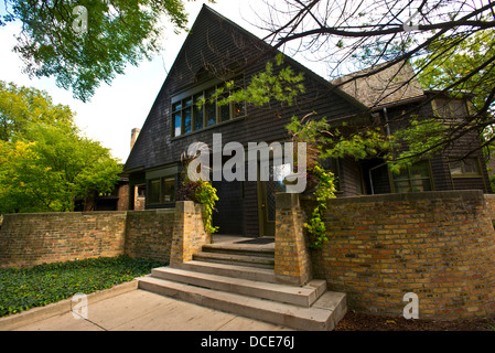 USA, Illinois, Oak Park, Frank Lloyd Wright, Haus und Studio, 951 Chicago Avenue. Stockfoto