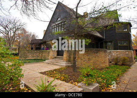 USA, Illinois, Oak Park, Frank Lloyd Wright, Haus und Studio, 951 Chicago Avenue. Stockfoto