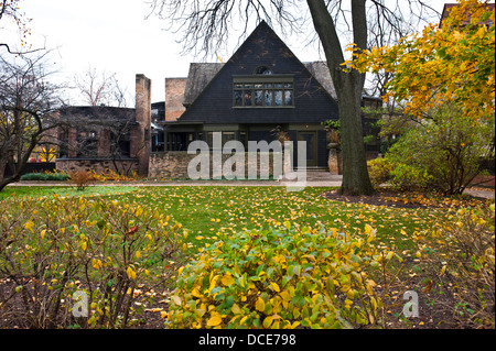 USA, Illinois, Oak Park, Frank Lloyd Wright, Haus und Studio, 951 Chicago Avenue. Stockfoto