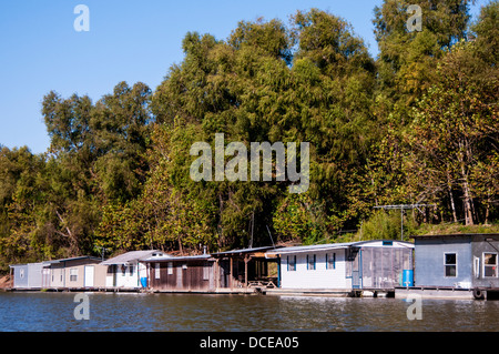 USA, Louisiana, Atchafalaya Basin, mit C. C. Lockwood, Hausboote auf großen flachen Verlängerung, Hausboote. Stockfoto