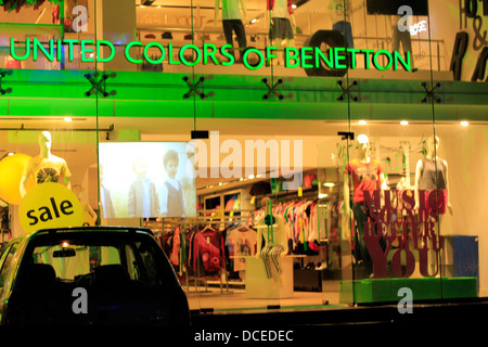 Vereinigte Farben von Benetton Showroom in Indiranagar, Bangalore, Indien Stockfoto