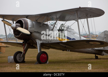 Gloster Gladiator 1930 RAF-Kampfflugzeuge in Duxford Classic Wings air display Stockfoto