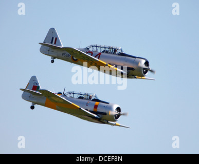 Harvard-Trainingsflugzeug bei der Classic Wings anzeigen im Imperial War Museum, Duxford, Großbritannien Stockfoto