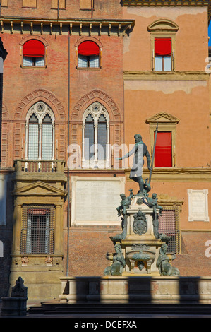 Bologna, Neptuno-Brunnen, Piazza Maggiore, Hauptplatz, Emilia Romagna, Italien, Europa Stockfoto