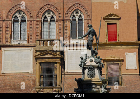 Bologna, Neptuno-Brunnen, Piazza Maggiore, Hauptplatz, Emilia Romagna, Italien, Europa Stockfoto