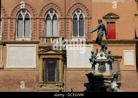 Bologna, Neptuno-Brunnen, Piazza Maggiore, Hauptplatz, Emilia Romagna, Italien, Europa Stockfoto