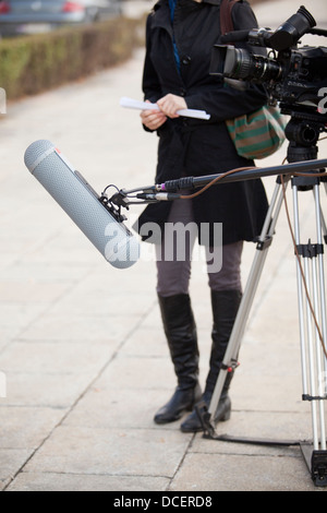Für eine Veranstaltung mit einer Videokamera Stockfoto