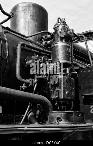 Luftpumpe Dampflokomotive (schwarz-weiß &) Stockfoto
