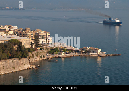 Blick auf die Insel Korfu und der alten Stadt in Griechenland Stockfoto