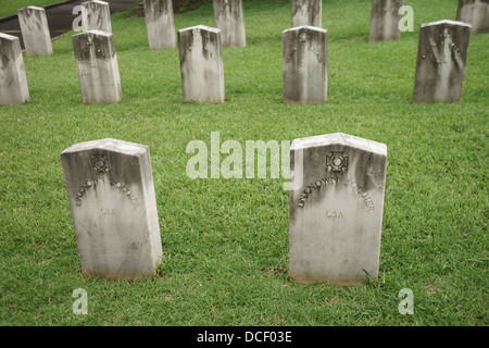 CSA Verbündete Zustände von Amerika unbekannten Soldaten Grabstein befindet sich in Springwood Friedhof in Greenville, South Carolina Stockfoto