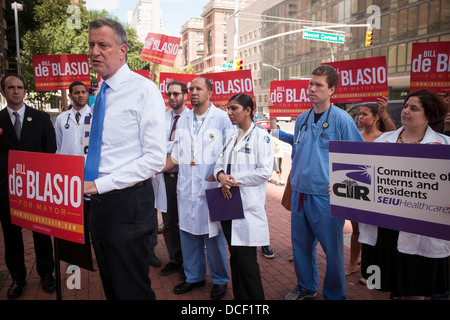 NYC Public Advocate und Bürgermeisterkandidat Bill de Blasio Stockfoto