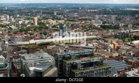 Antenne Stadtbild Blick auf die Skyline der Shoreditch High Street, Hoxton & East London, London Blick nach Norden von der Heron Gebäude KATHY DEWITT Stockfoto