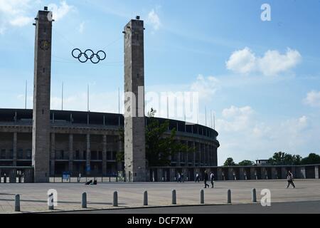 Berlin, Deutschland. 15. August 2013. Blick auf das Olympiastadion in Berlin, Deutschland, 15. August 2013. Foto: Jens Kalaene/Dpa/Alamy Live News Stockfoto