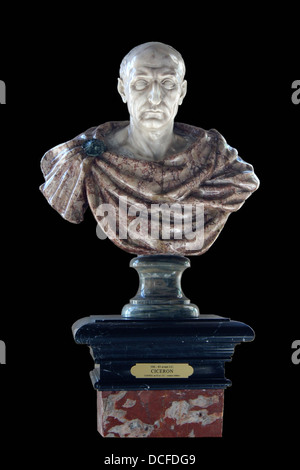Marcus Tullius Cicero, Roman Consul, 106-43 v. Chr., Marmor-Büste von Florenz (Italien), XVII. Jahrhundert, Château de Vaux-le-Vicomte, Fr Stockfoto