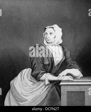 Sarah Malcolm Gravur aus dem original-Gemälde von William Hogarth. Stockfoto