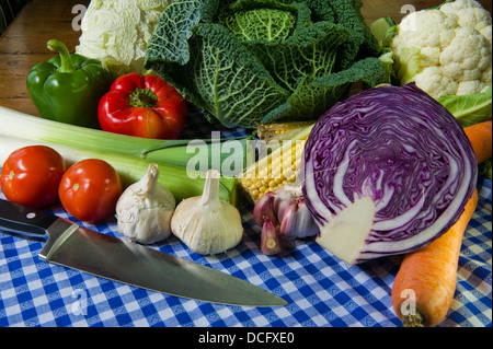 Stillleben mit Kohl Stockfoto