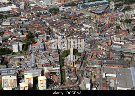 Luftaufnahme des Stadtzentrum, Wakefield in West Yorkshire Stockfoto