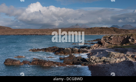 Die Küstenlandschaft der Inverpolly National Nature Reserve in Assynt auf North West Küste von Schottland UK Stockfoto