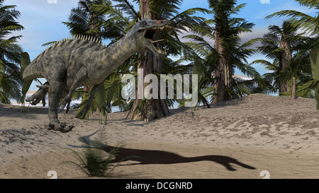 Suchomimus laufen, nachdem seine nächste Mahlzeit. Stockfoto