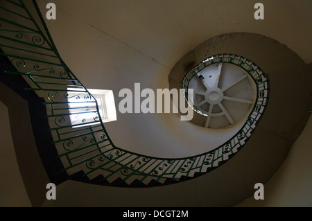 Im Inneren der alten Leuchtturm Dungeness, Kent Stockfoto