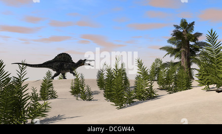 Spinosaurus Jagd für seine nächste Mahlzeit. Stockfoto