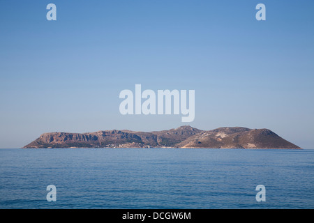 Insel Kastelorizo oder Megisti Ansicht aus dem Dorf der Kas in der Türkei, mediterranen Küste, Griechenland, Europa Stockfoto