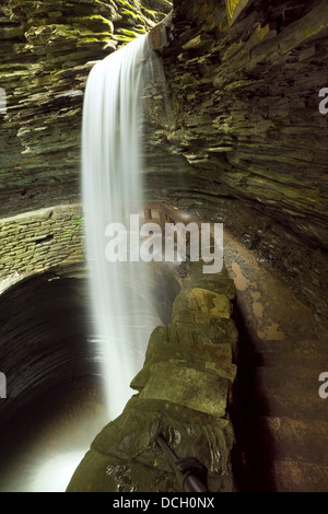 Wasserfälle in Watkins Glen (Langzeitbelichtung Fotografie) Stockfoto