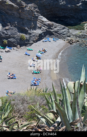 Cala del Barco, eine kleine Bucht am La Manga Club Resort, Costa Calida, Region Murcia, Spanien Stockfoto