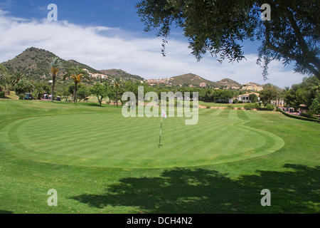 18. Grün an der West Kurs, La Manga Club Resort, Costa Calida, Region Murcia, Spanien Stockfoto